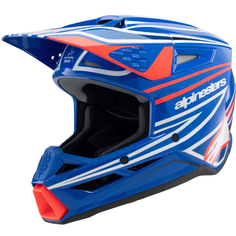 Alpinestars S-M3 WURX mėlynai raudonas-raudonas-baltas-juodas vaikiškas motokroso šalmas