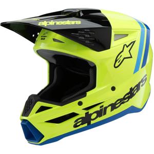 Vaikiškas motokroso šalmas Alpinestars S-M3 RADIUM fluo yellow-black-blue