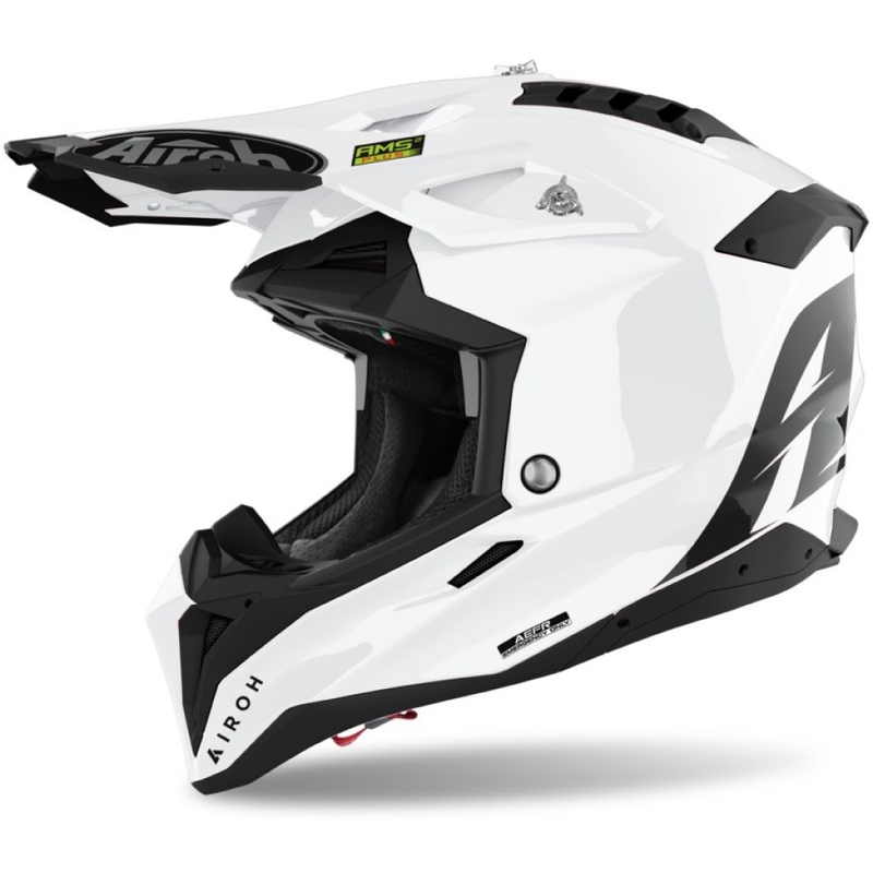 Motokroso šalmas Airoh Aviator 3.0 Spalva balta blizgi