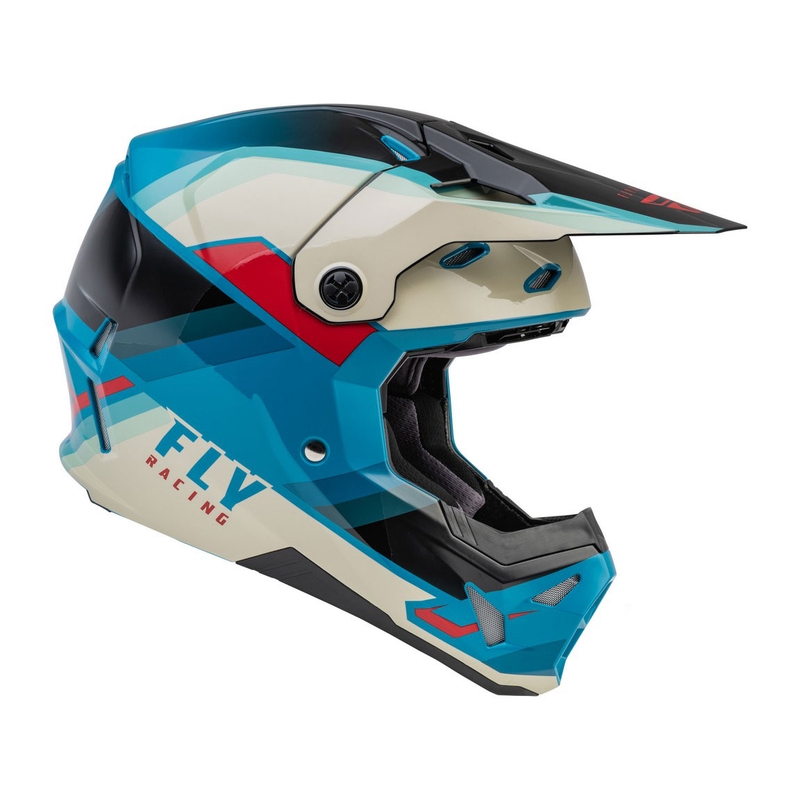 Motokroso šalmas FLY Racing Formula CP juoda-pilka-turkio spalvos