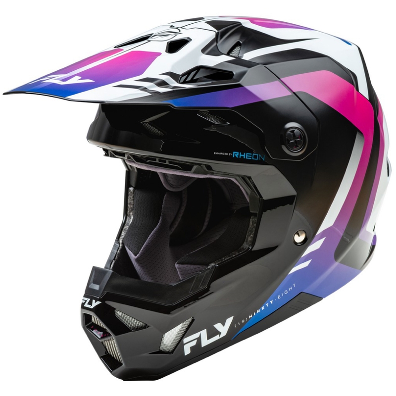 Motokroso šalmas FLY Racing Formula CP baltai-juodai-violetinis
