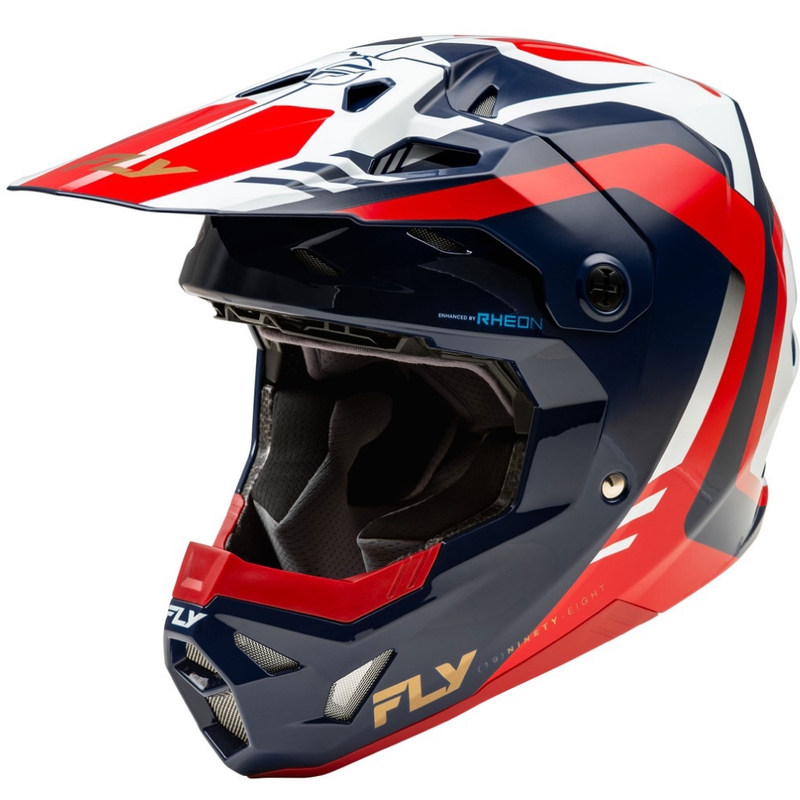 Motokroso šalmas FLY Racing Formula CP raudona-balta-mėlyna