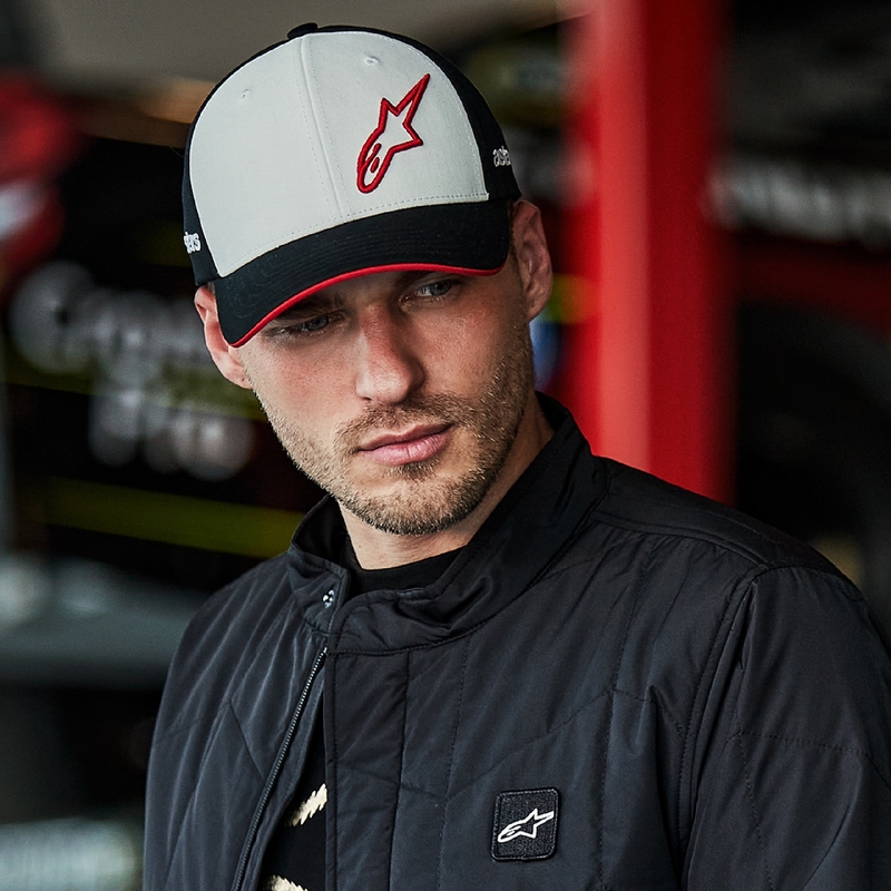 Alpinestars Sessionized Snapback kepurė balta-juoda-raudona