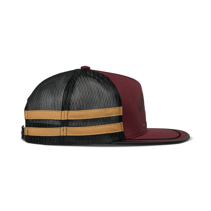 Kšiltovka Alpinestars Backline Trucker cihlově červeno-černo-zlatá