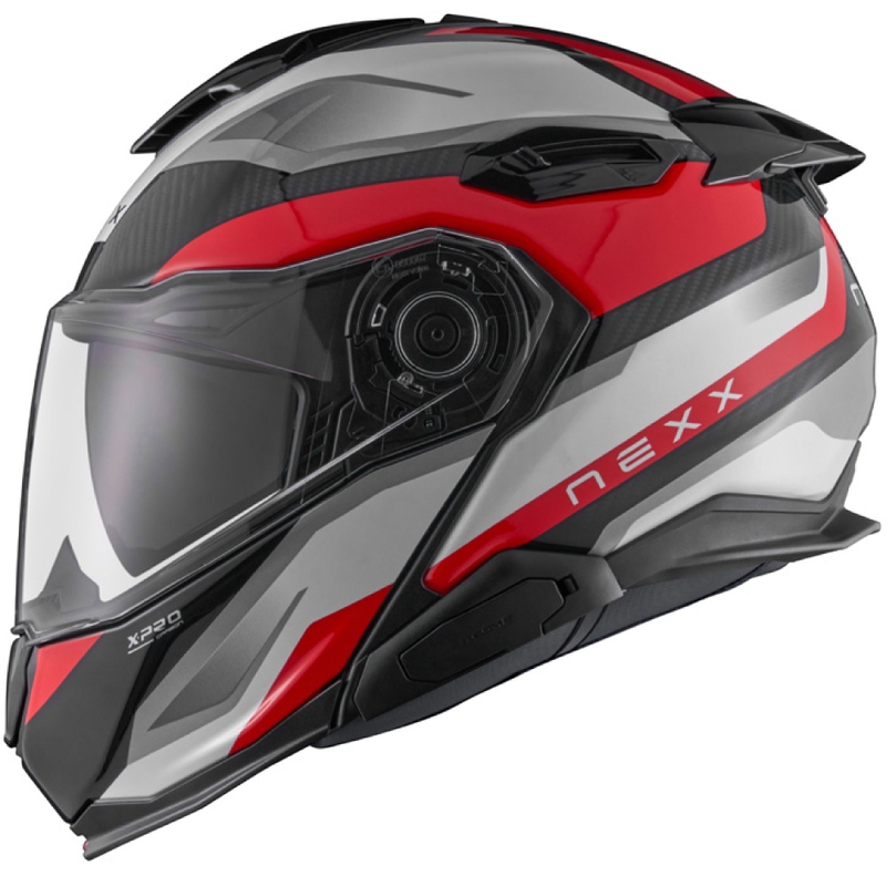 Nexx X.Lifetour PRO Mile motociklininko šalmas raudonos ir baltos spalvos