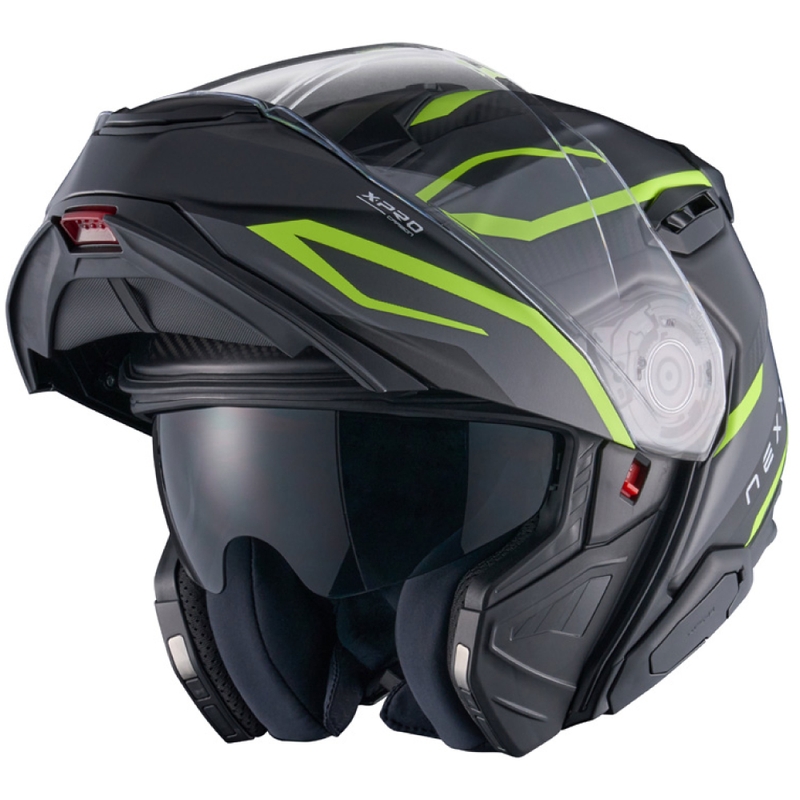 Apverčiamas motociklininko šalmas Nexx X.Lifetour PRO Mile matinis pilkas-fluo geltonas išpardavimas