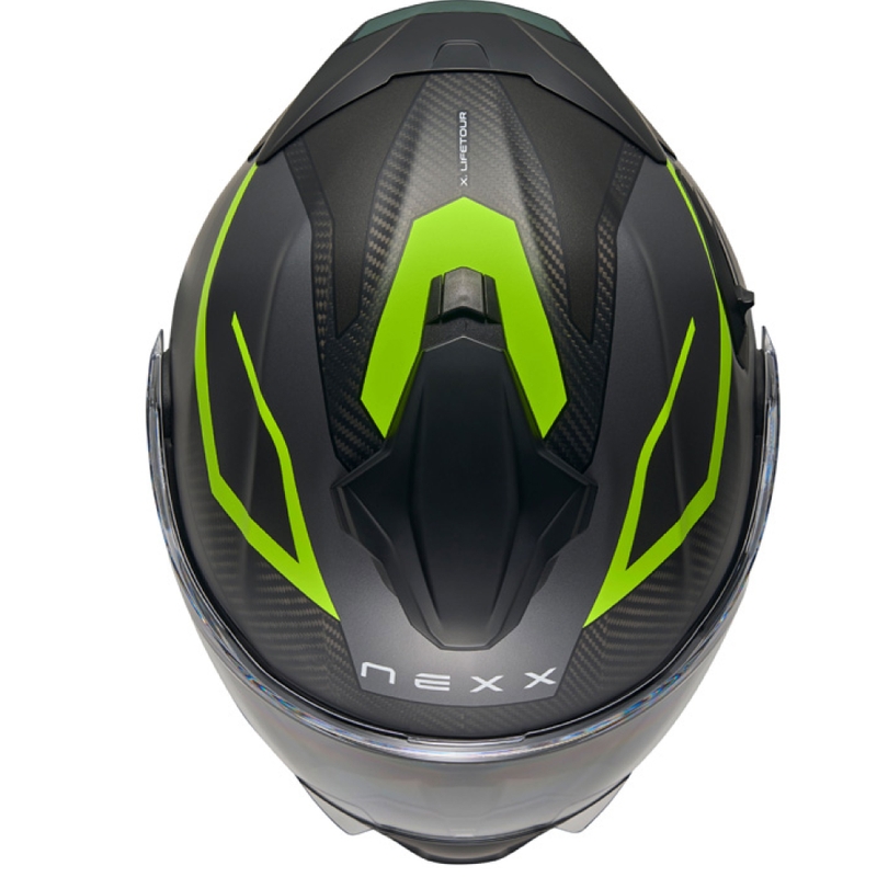 Apverčiamas motociklininko šalmas Nexx X.Lifetour PRO Mile matinis pilkas-fluo geltonas išpardavimas