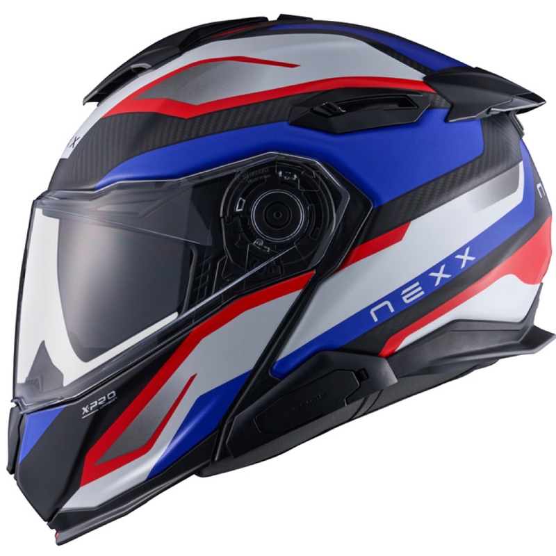 Nexx X.Lifetour PRO Mile motociklininko šalmas matinis mėlynai raudonas išpardavimas