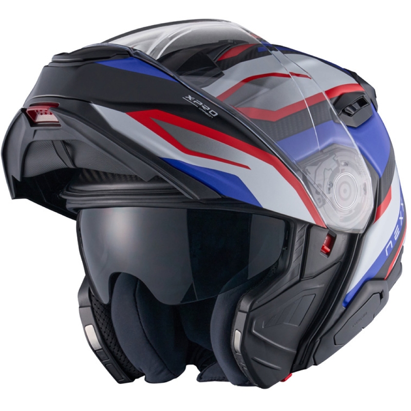 Nexx X.Lifetour PRO Mile motociklininko šalmas matinis mėlynai raudonas išpardavimas