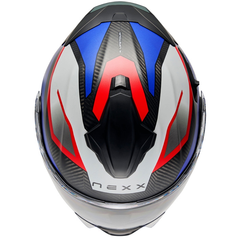 Nexx X.Lifetour PRO Mile motociklininko šalmas matinis mėlynai raudonas išpardavimas