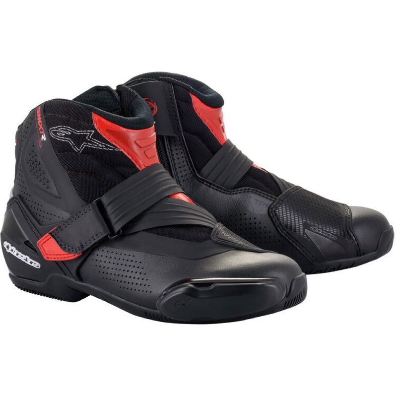 Alpinestars SMX-1 R ventiliuojami juodai raudoni motociklininko batai