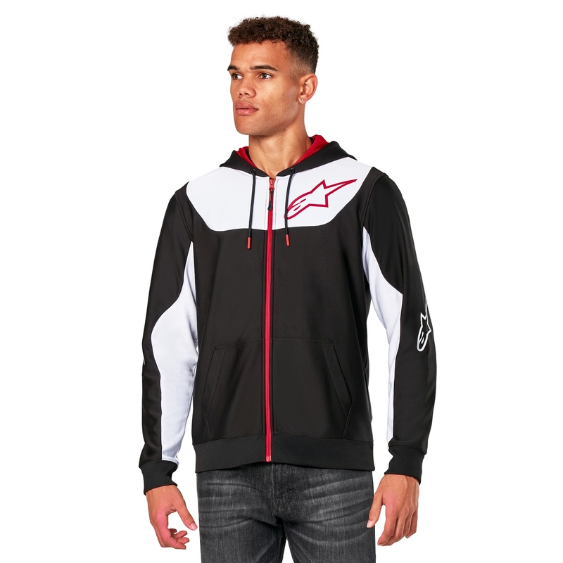 Alpinestars Sessions 3 Hoodie juoda, balta ir raudona