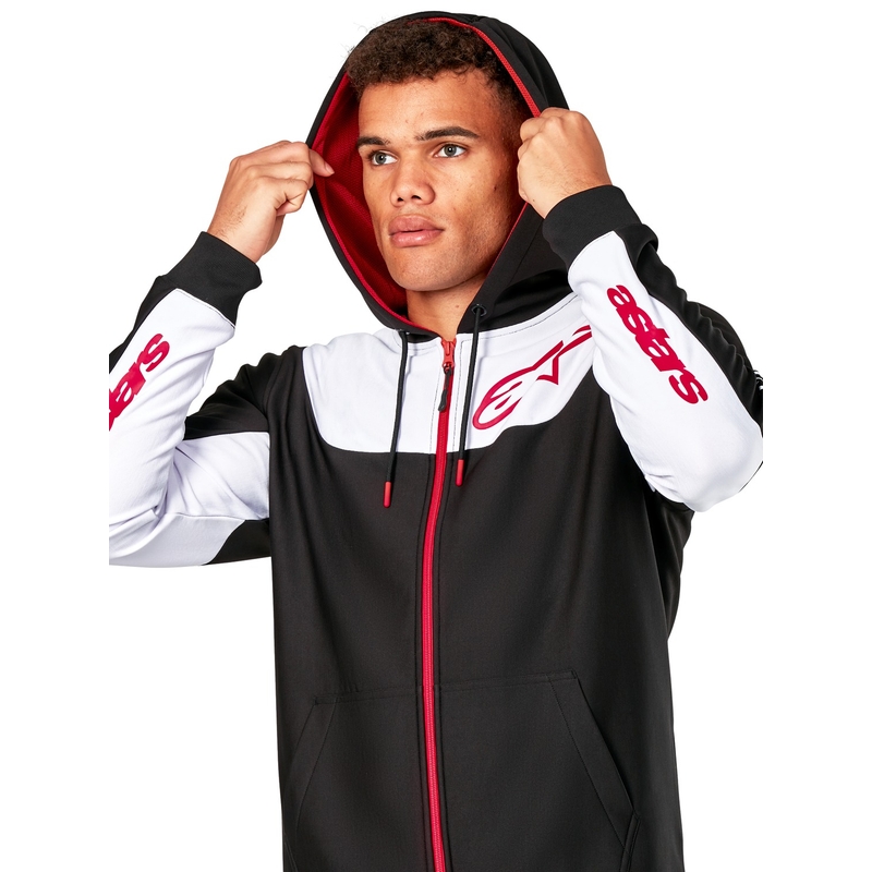 Alpinestars Sessions 3 Hoodie juoda, balta ir raudona