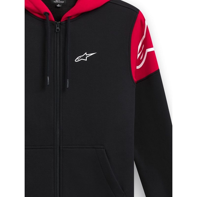 Mikina Alpinestars Velocity Hoodie černo-červená