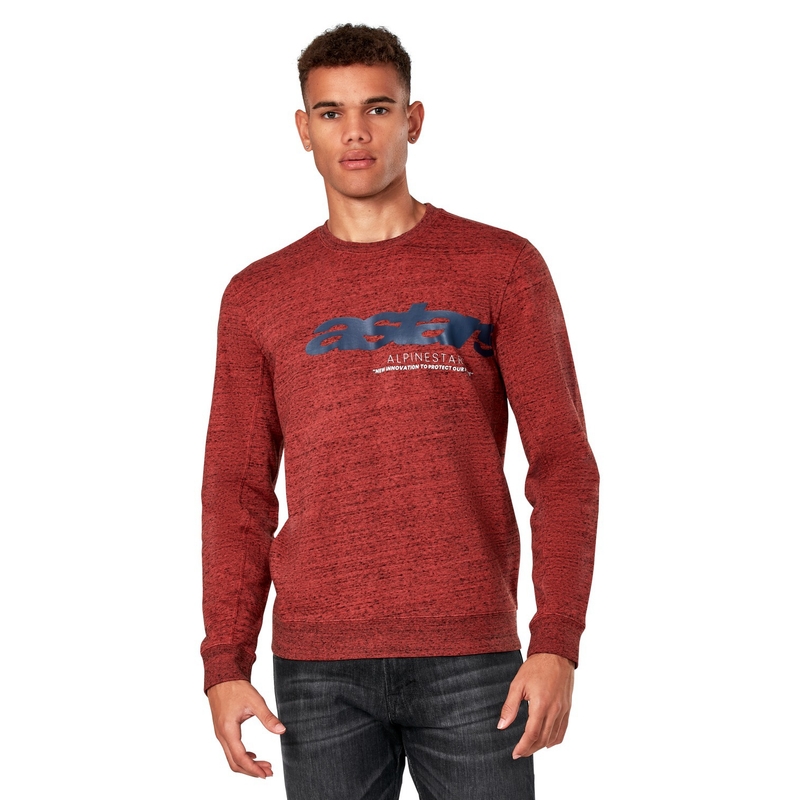 Mikina Alpinestars Episode Crew Fleece tmavě červená