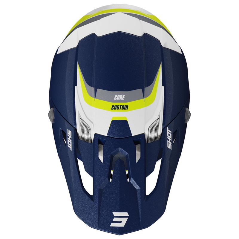 Motokroso šalmas "Shot Core Custom" mėlynas perlamutras
