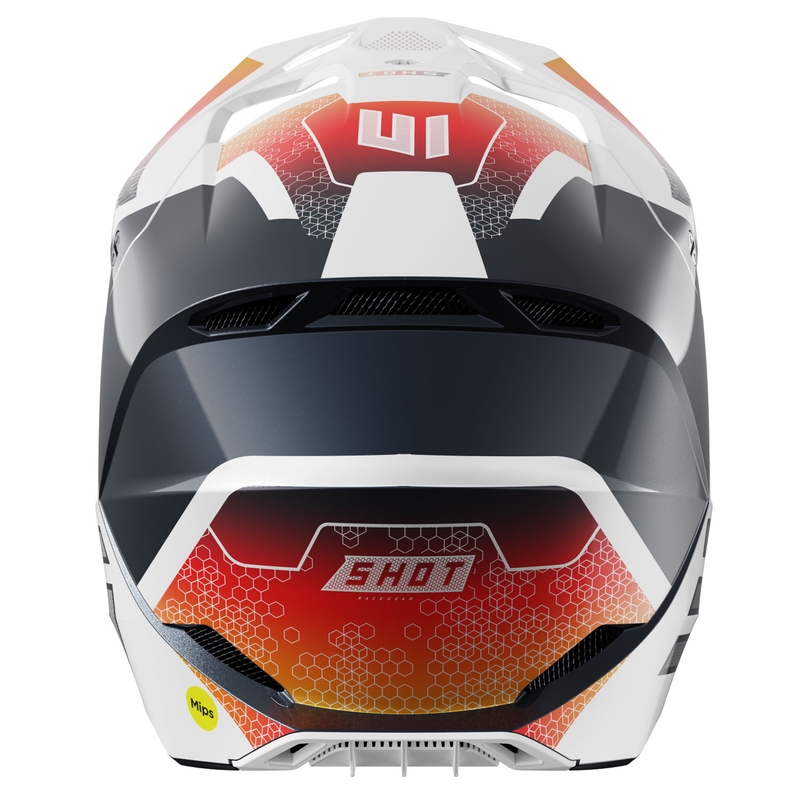 Motokroso šalmas Shot Race Phaser pearl blue-white-orange