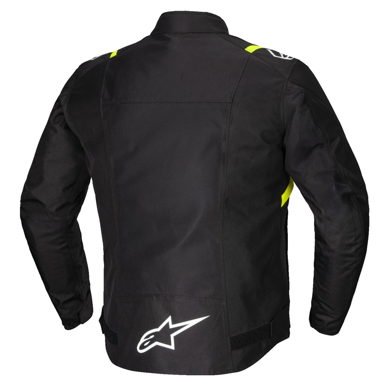 "Alpinestars T-SPS 2" neperšlampama juoda, balta ir fluo geltona motociklininko striukė