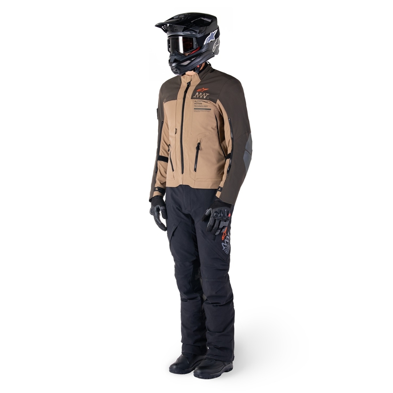 Alpinestars AMT-8 Stretch Drystar XF Brown-Khaki motociklininko striukė