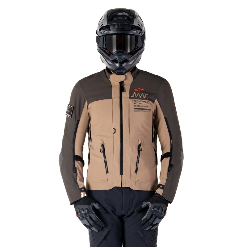 Alpinestars AMT-8 Stretch Drystar XF Brown-Khaki motociklininko striukė