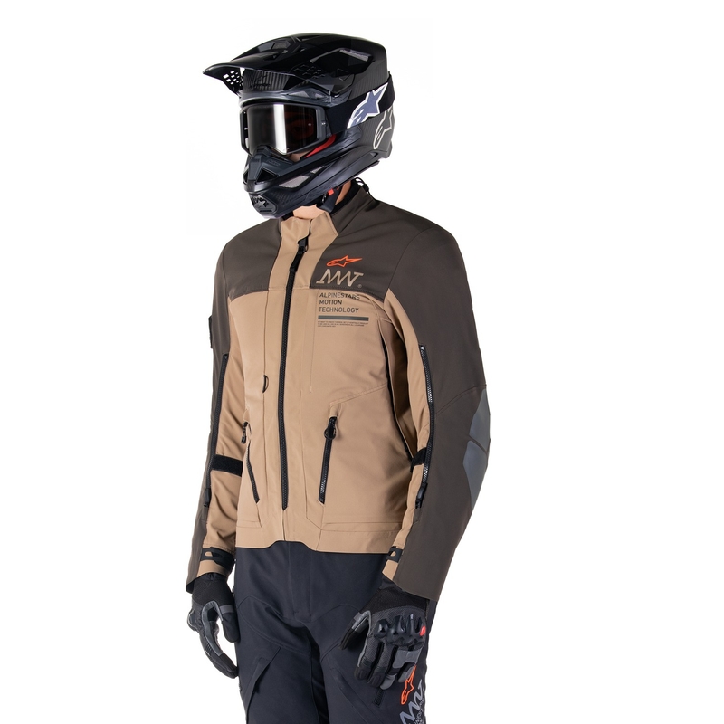 Alpinestars AMT-8 Stretch Drystar XF Brown-Khaki motociklininko striukė
