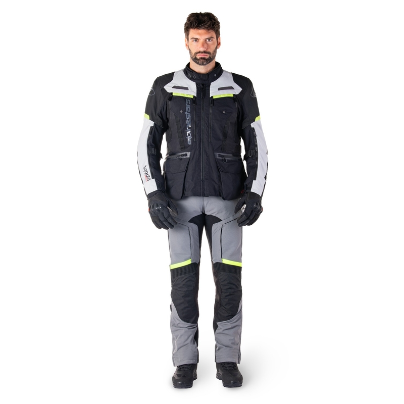 Alpinestars Bogota PRO Drystar juoda-pilka-fluo geltona motociklininko striukė
