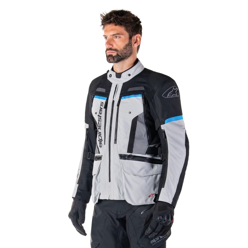 Alpinestars Bogota PRO Drystar pilkai juodai mėlyna motociklininko striukė