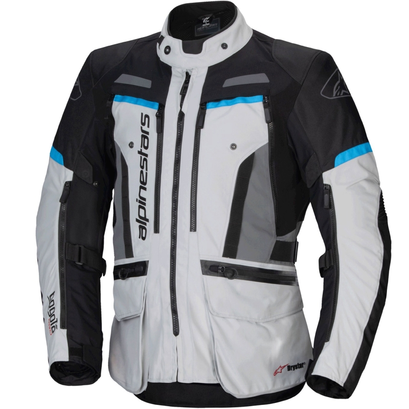 Alpinestars Bogota PRO Drystar pilkai juodai mėlyna motociklininko striukė