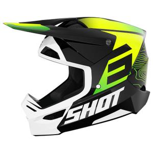 Motokroso šalmas Shot Furious Apex fluo yellow-black