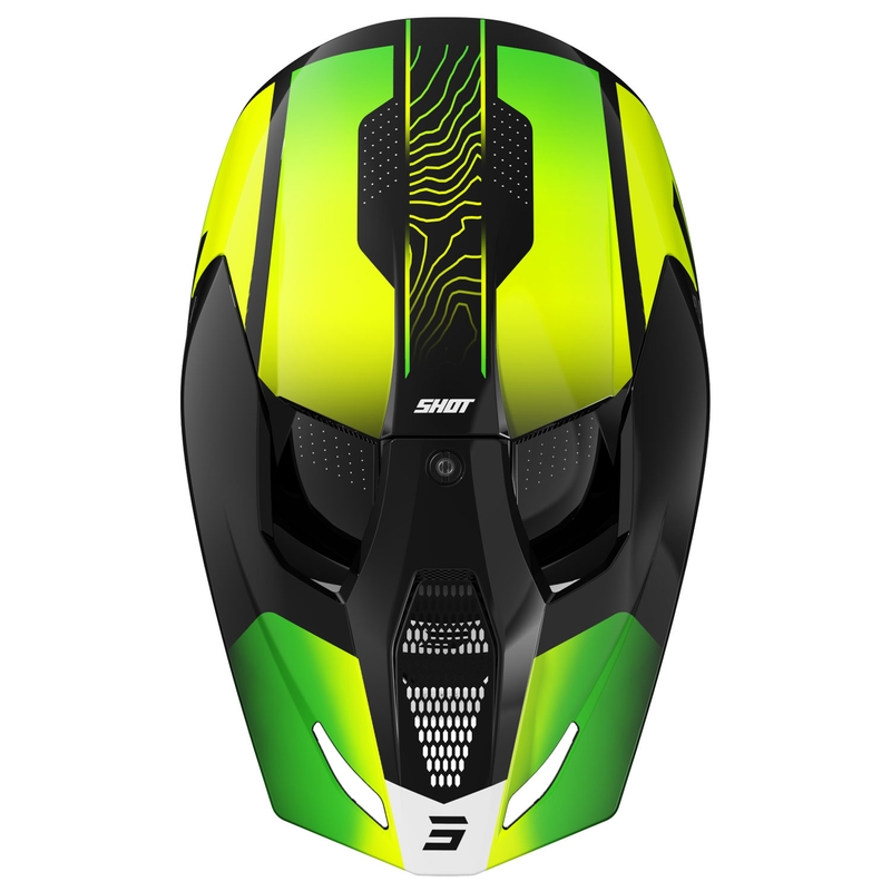 Motokroso šalmas Shot Furious Apex fluo yellow-black