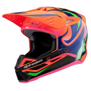 Vaikiškas motokroso šalmas Alpinestars S-M3 HAIDEN DEEGAN fluo orange-purple-pink-green