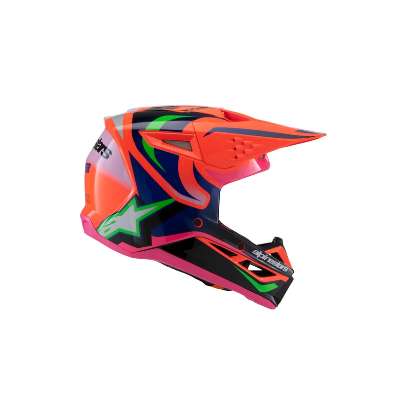 Vaikiškas motokroso šalmas Alpinestars S-M3 HAIDEN DEEGAN fluo orange-purple-pink-green