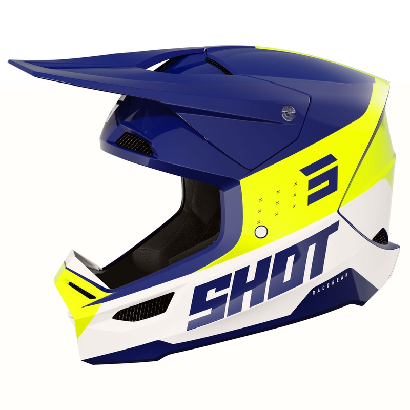 Motokroso šalmas Shot Furious League mėlyna-fluo geltona