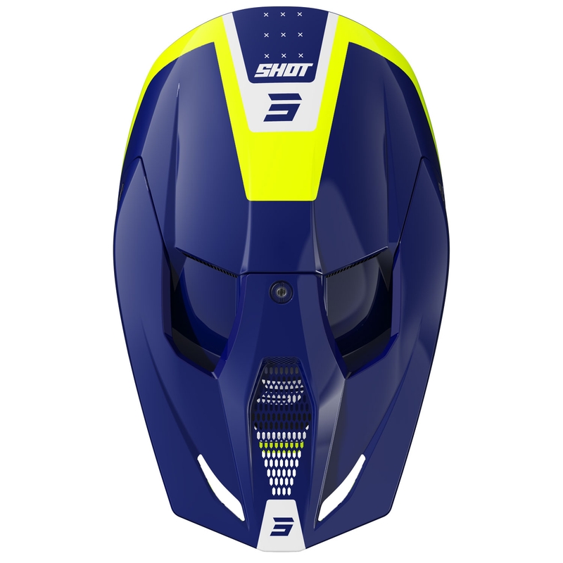 Motokroso šalmas Shot Furious League mėlyna-fluo geltona