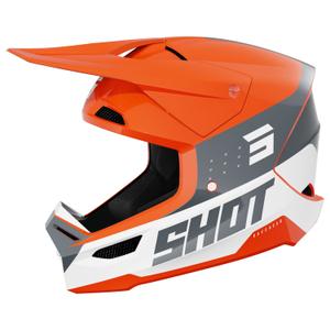Motokroso šalmas "Shot Furious League" oranžinės-pilkos spalvos