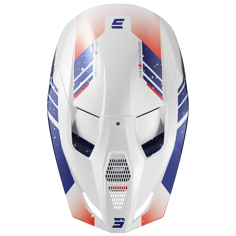 Motokroso šalmas Shot Furious Mirage mėlynai raudonas