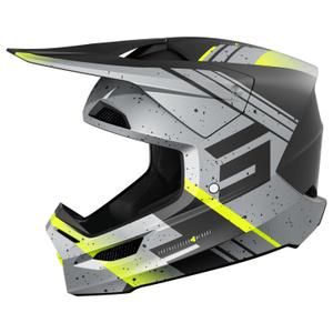 Motokroso šalmas "Shot Furious Mirage" pilka-fluo geltona