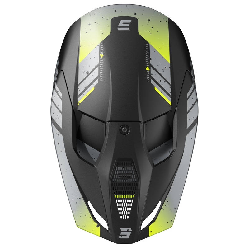 Motokroso šalmas "Shot Furious Mirage" pilka-fluo geltona