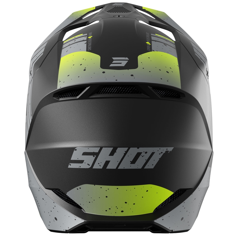 Motokroso šalmas "Shot Furious Mirage" pilka-fluo geltona