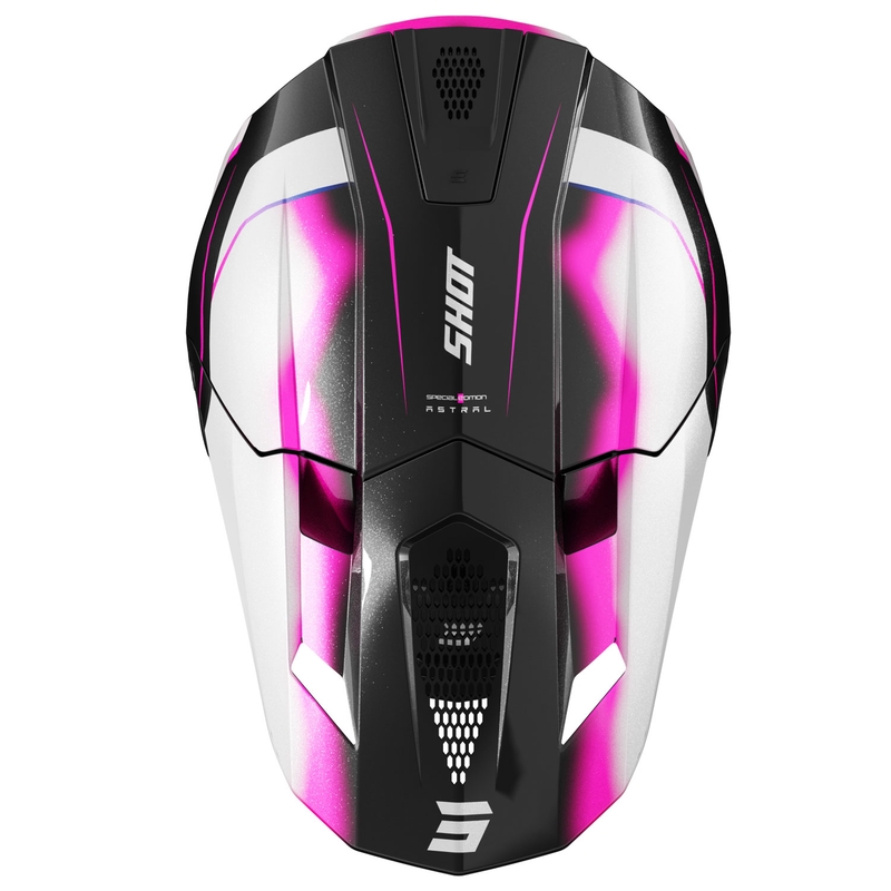Motokroso šalmas "Shot Lite Astral" mėlynai rožinis