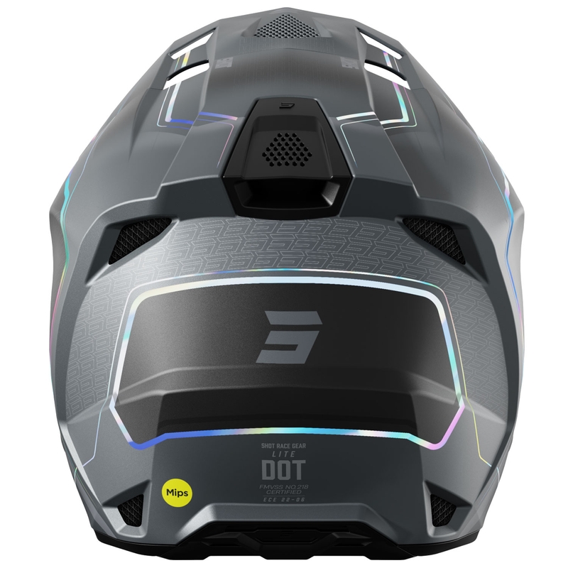 Motokroso šalmas "Shot Lite Challenger pearl grey holographic