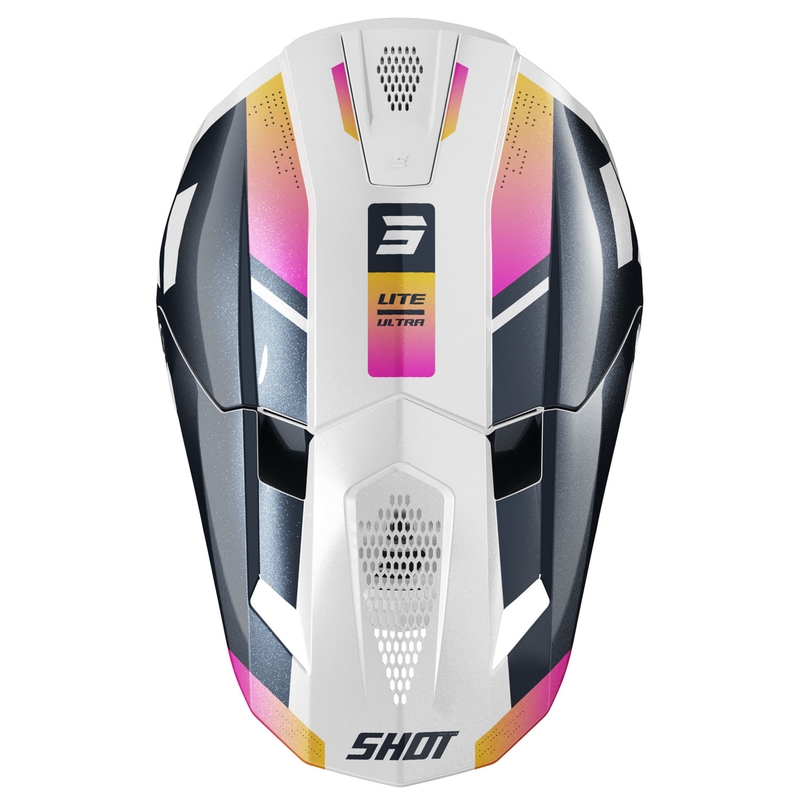 Motokroso šalmas "Shot Lite Ultra pearl blue-orange-pink