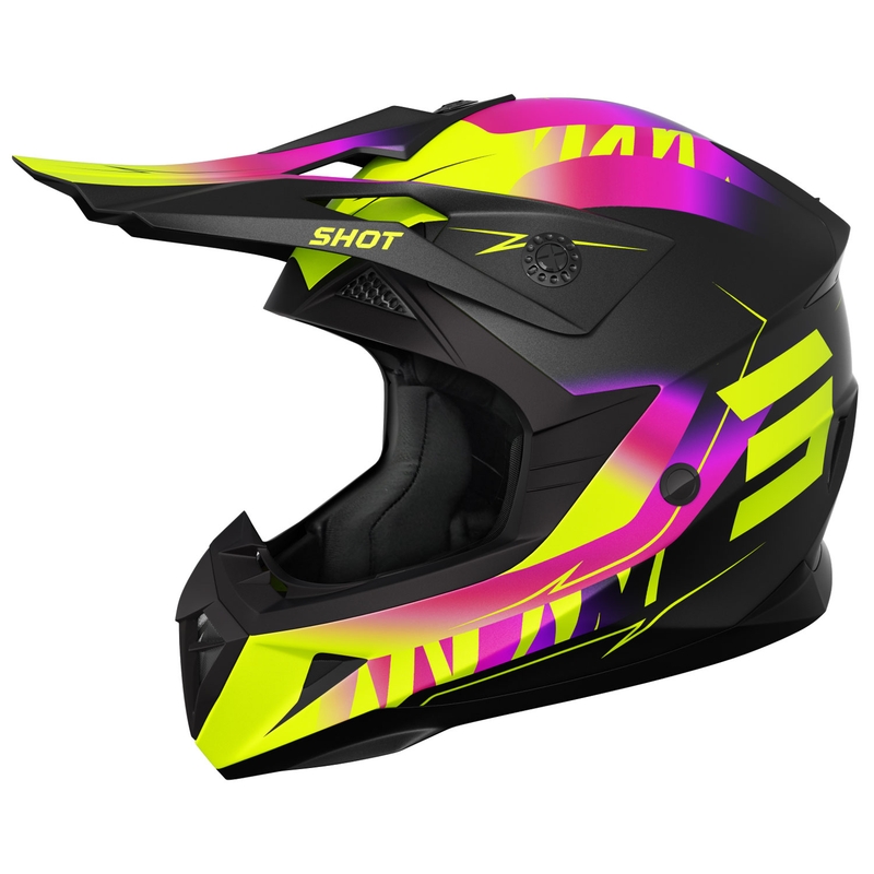 Motokrosová helma Shot Pulse X-Trem matná růžovo-fluo žlutá