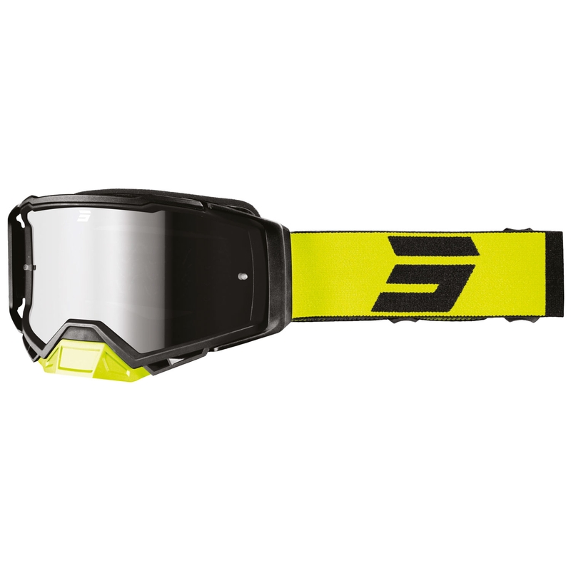 Motokroso akiniai "Shot Core" fluo geltonos spalvos su iridžio stiklu