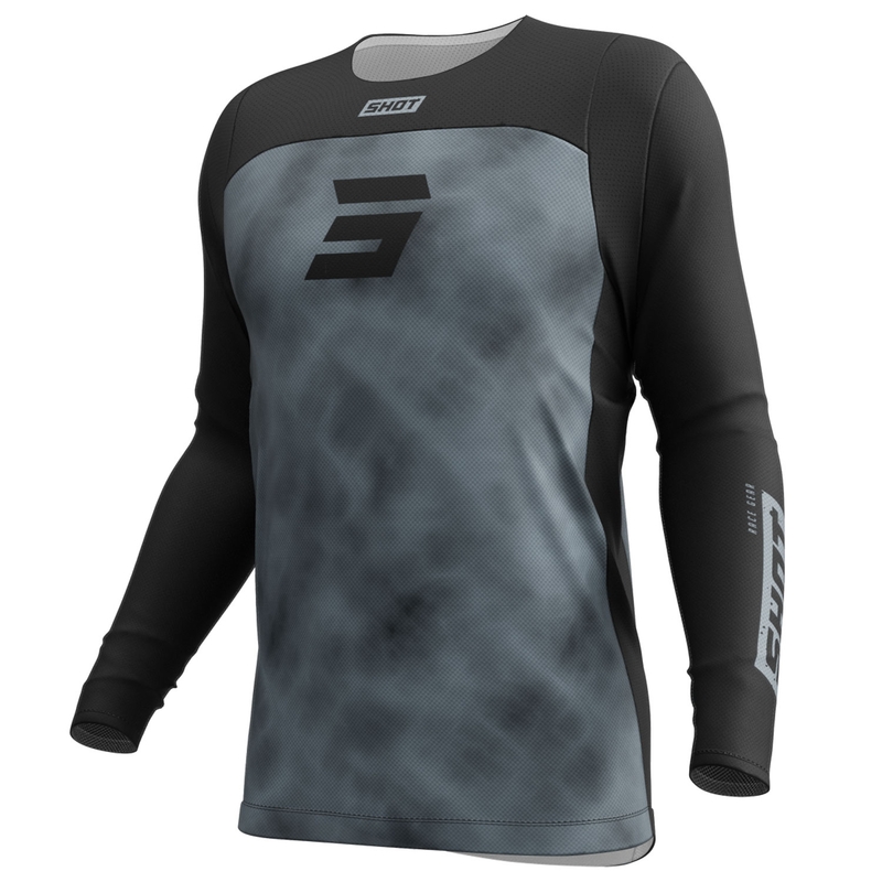 Motokroso marškinėliai Shot Contact Onyx black-grey