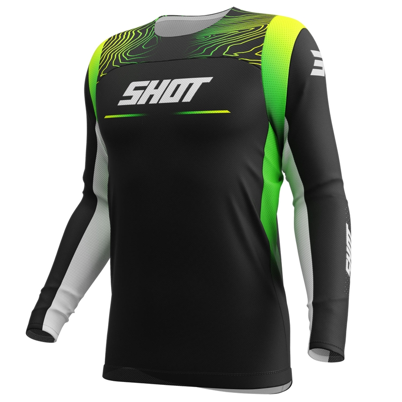 Motokroso marškinėliai Shot Contact Apex fluo yellow