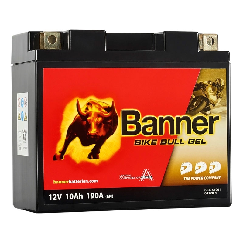 Gelinis akumuliatorius Banner Bike Bull GEL 510 01/BGT12B-4 - GT12B-4 12V, 10Ah, 190A