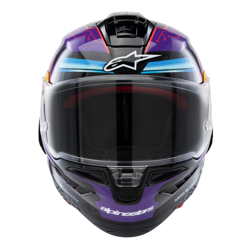 Integrální helma na motorku Alpinestars Supertech R-10 limitovaná edice Martinator Jorge Martin modro-fialovo-červeno-žlutá
