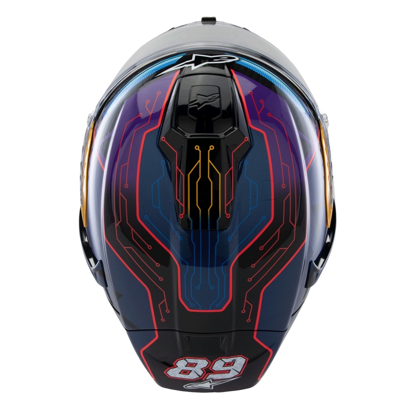 Integrální helma na motorku Alpinestars Supertech R-10 limitovaná edice Martinator Jorge Martin modro-fialovo-červeno-žlutá