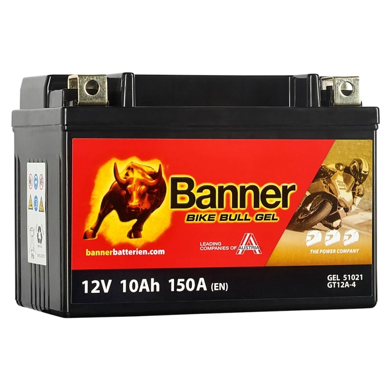 Gelinis akumuliatorius Banner Bike Bull GEL 510 21/BGTX12A-4 -GTX12A-4 12V, 10Ah, 150A
